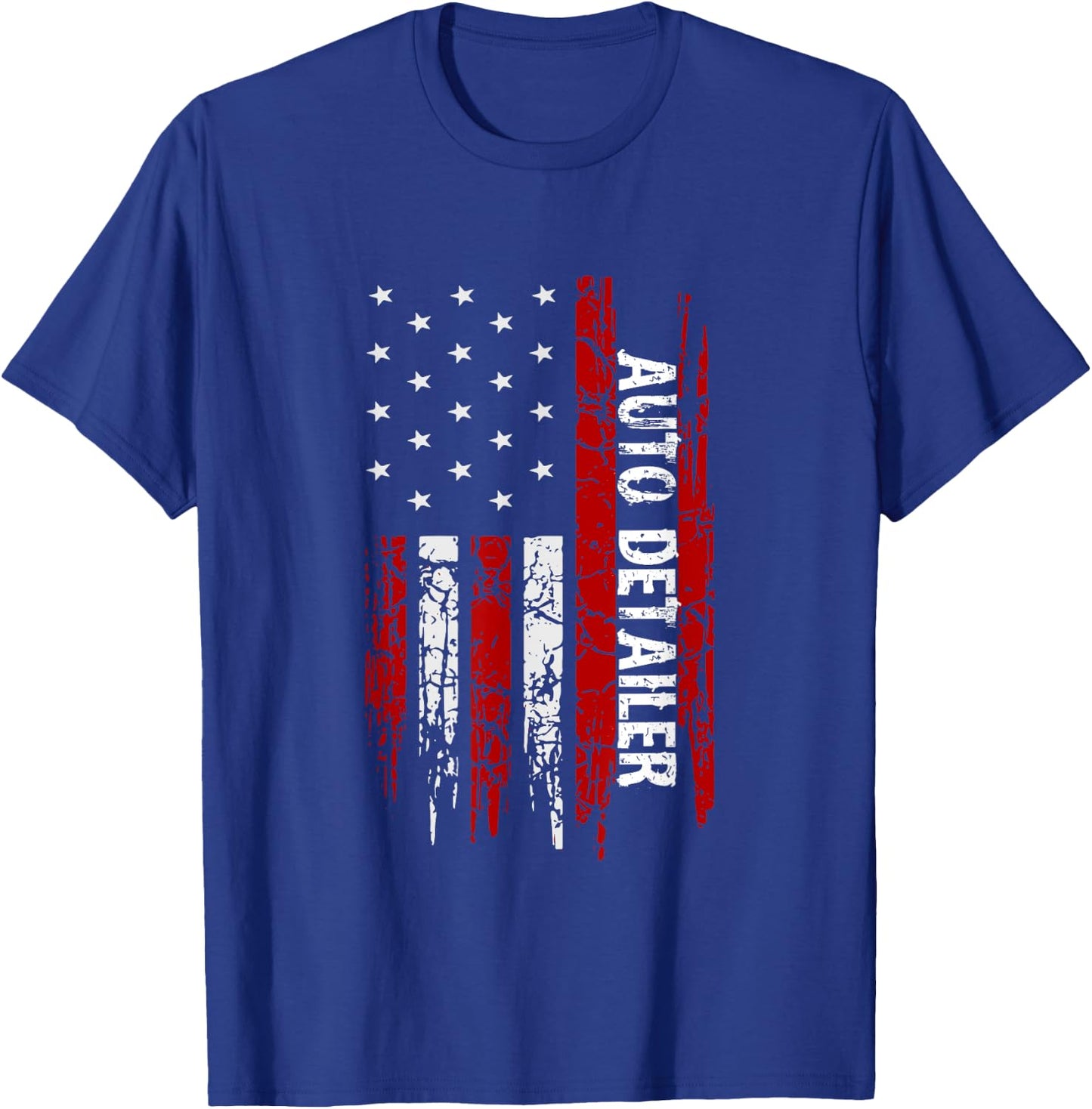 Auto Detailer USA Flag Vehicle Car Detailing T-Shirt - T-Shirt | Royal