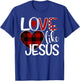 Love Like Jesus Plaid Heart T-Shirt - T-Shirt | Royal
