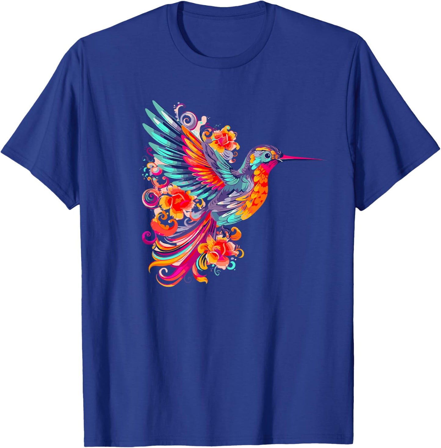 Hummingbird Gift Bird Flower Colorful Wildlife T-Shirt - T-Shirt | Royal