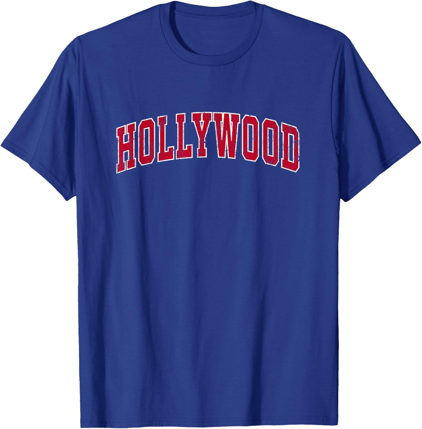 Hollywood California CA Vintage Sports Design Red Design T-Shirt - T-Shirt | Royal