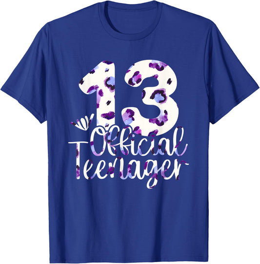 13th Birthday Girls 13 Year Teen Official Teenager Birthday T-Shirt - T-Shirt | Royal