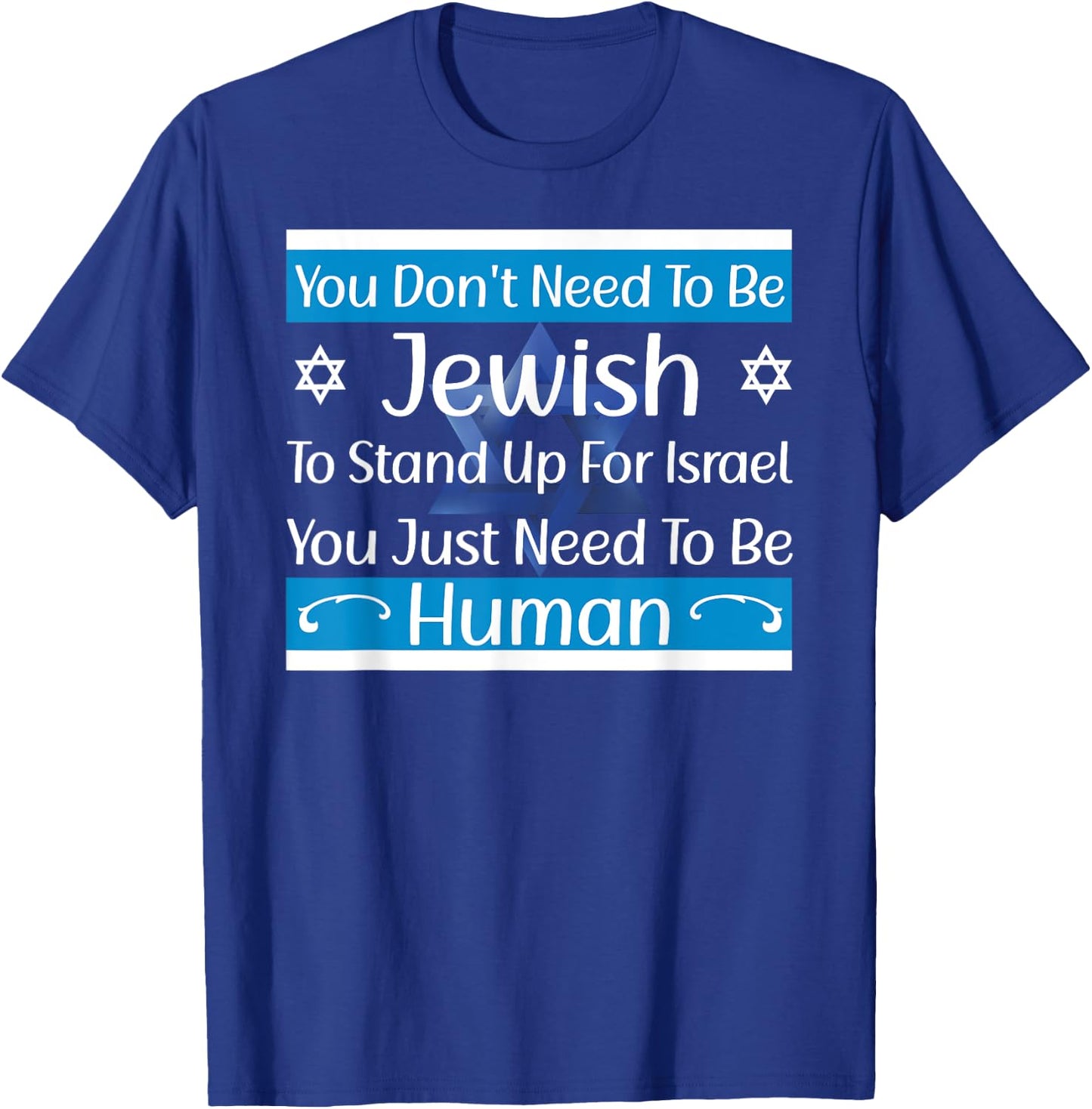Jewish Flag Quote I Stand With Israel Israeli Flag T-Shirt - T-Shirt | Royal