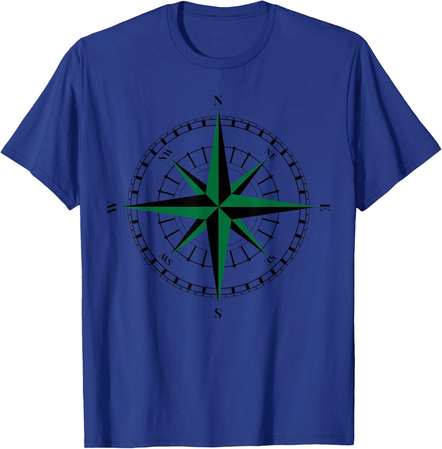 Compass wind rose hiking sailing gift cardinal points T-Shirt - T-Shirt | Royal