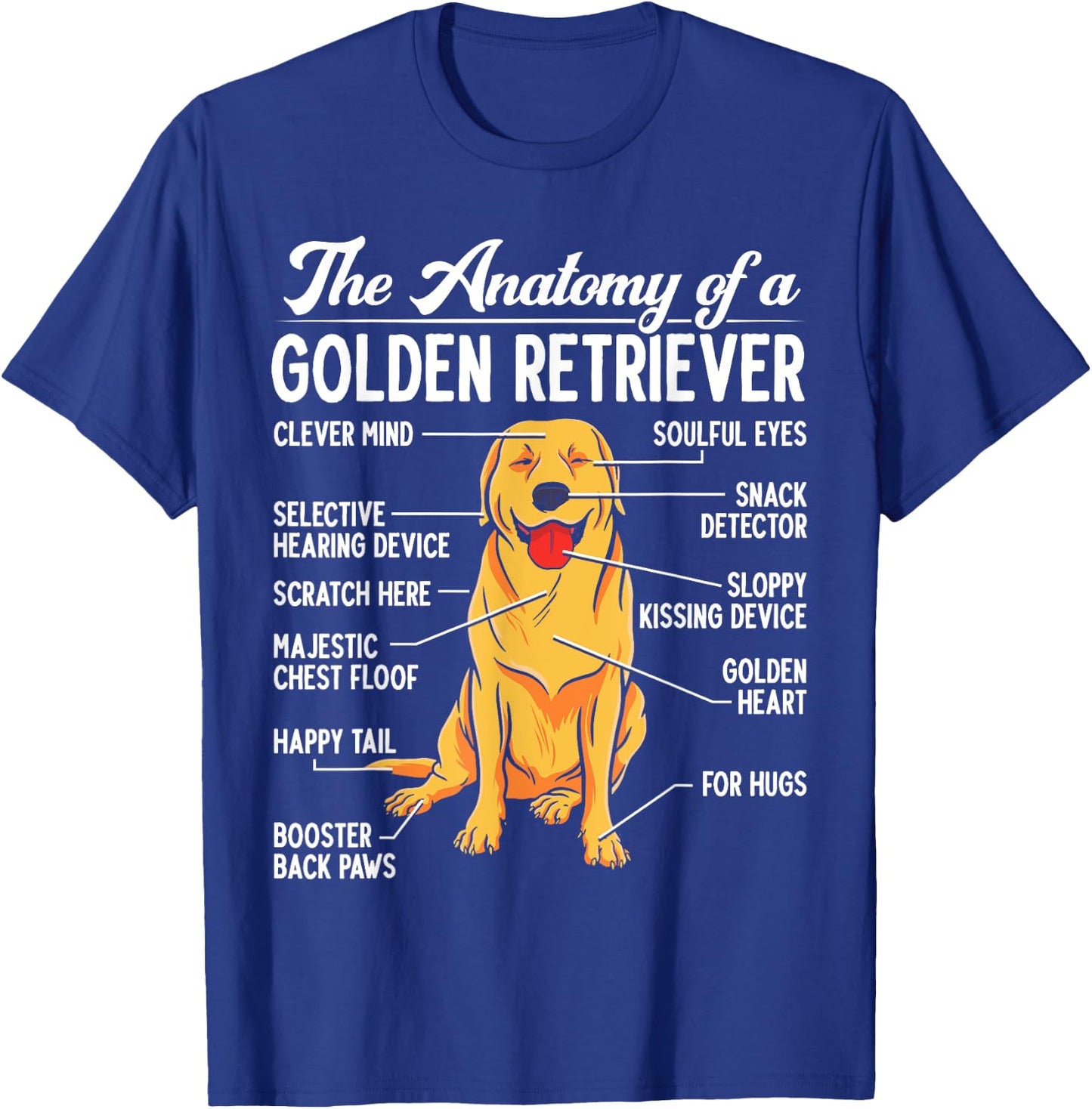 The Anatomy Of A Golden Retriever Funny Dog Lover Puppy Women Girls Kids T-Shirt - T-Shirt | Royal