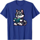 Husky Reading Funny Dog Book Lover T-Shirt - T-Shirt | Royal