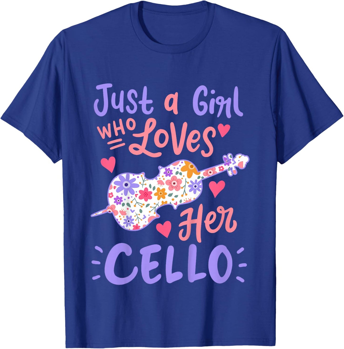 Kids Cello Cellist Just A Girl Who Loves Her Cello Gift T-Shirt - T-Shirt | Royal
