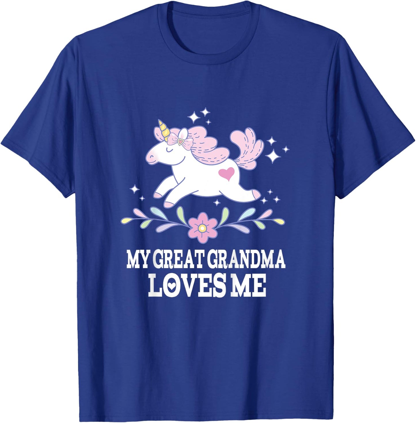 My Great Grandma Loves Me Girl Unicorn Granddaughter T-Shirt - T-Shirt | Royal