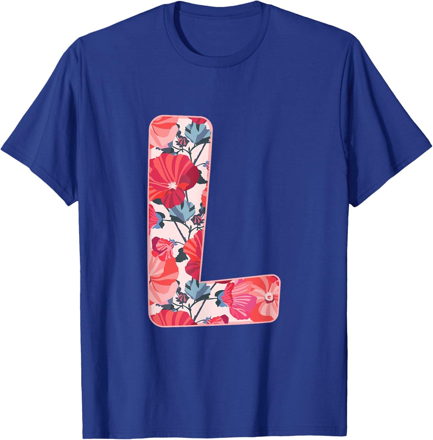 Letter L Alphabet First Name Consonant Flower Garden Gift T-Shirt - T-Shirt | Royal