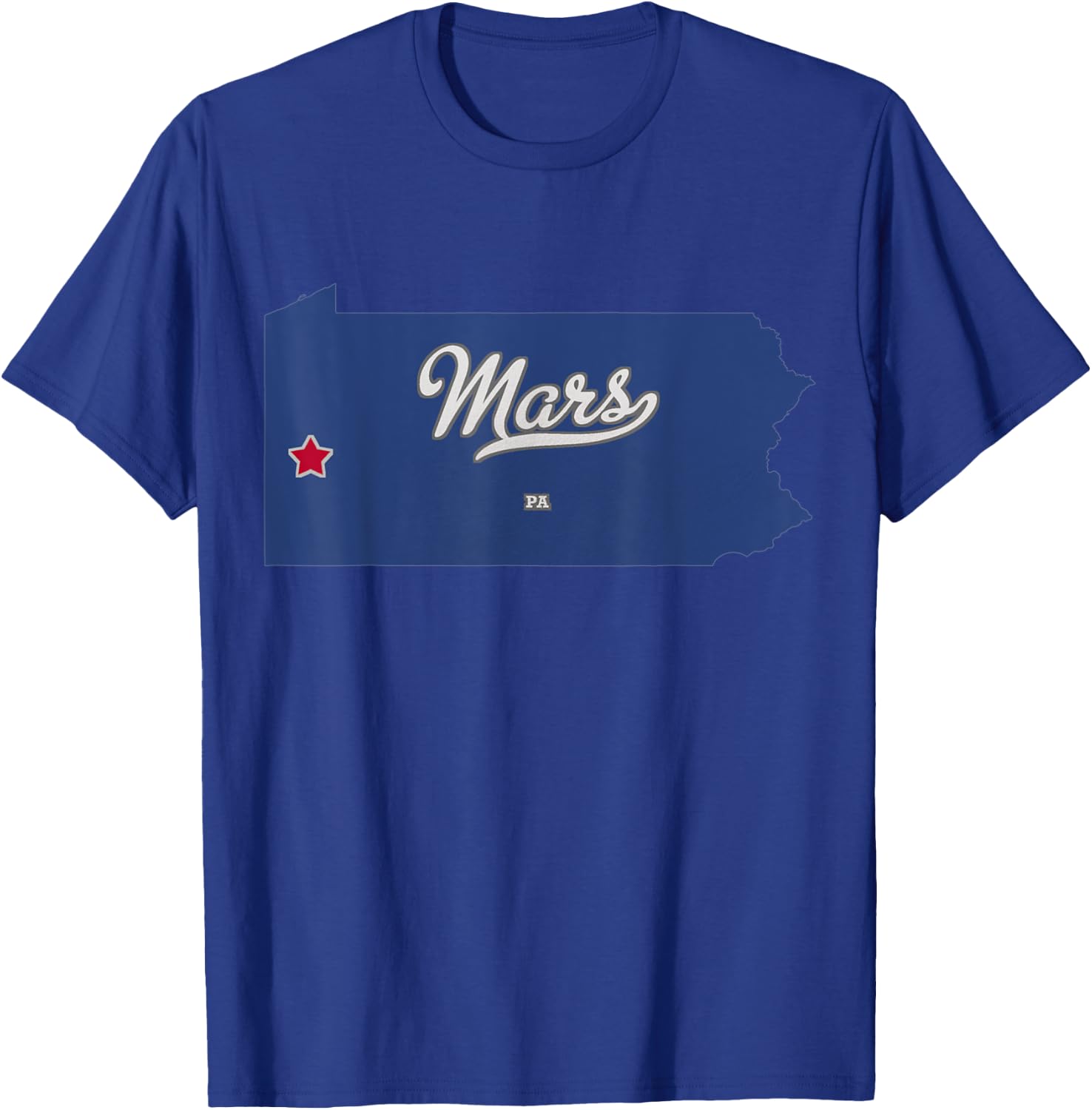 Mars Pennsylvania PA Map T-Shirt - T-Shirt | Royal