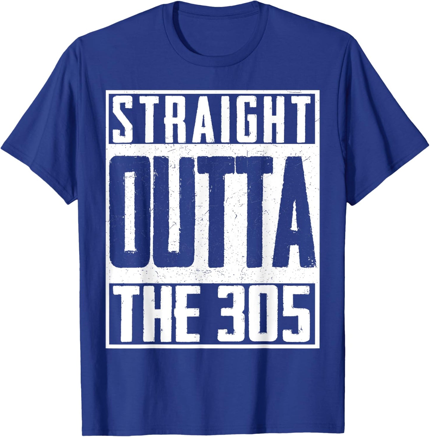 Straight Outta The 305 Miami Baseball Fan T-Shirt - T-Shirt | Royal