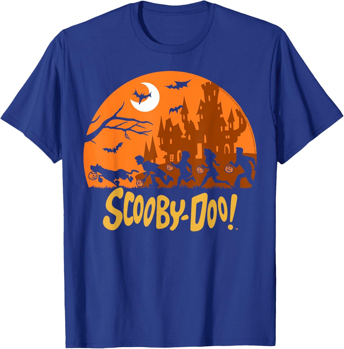 Scooby-Doo The Gang Halloween Silhouette Logo Small T-Shirt - T-Shirt | Royal