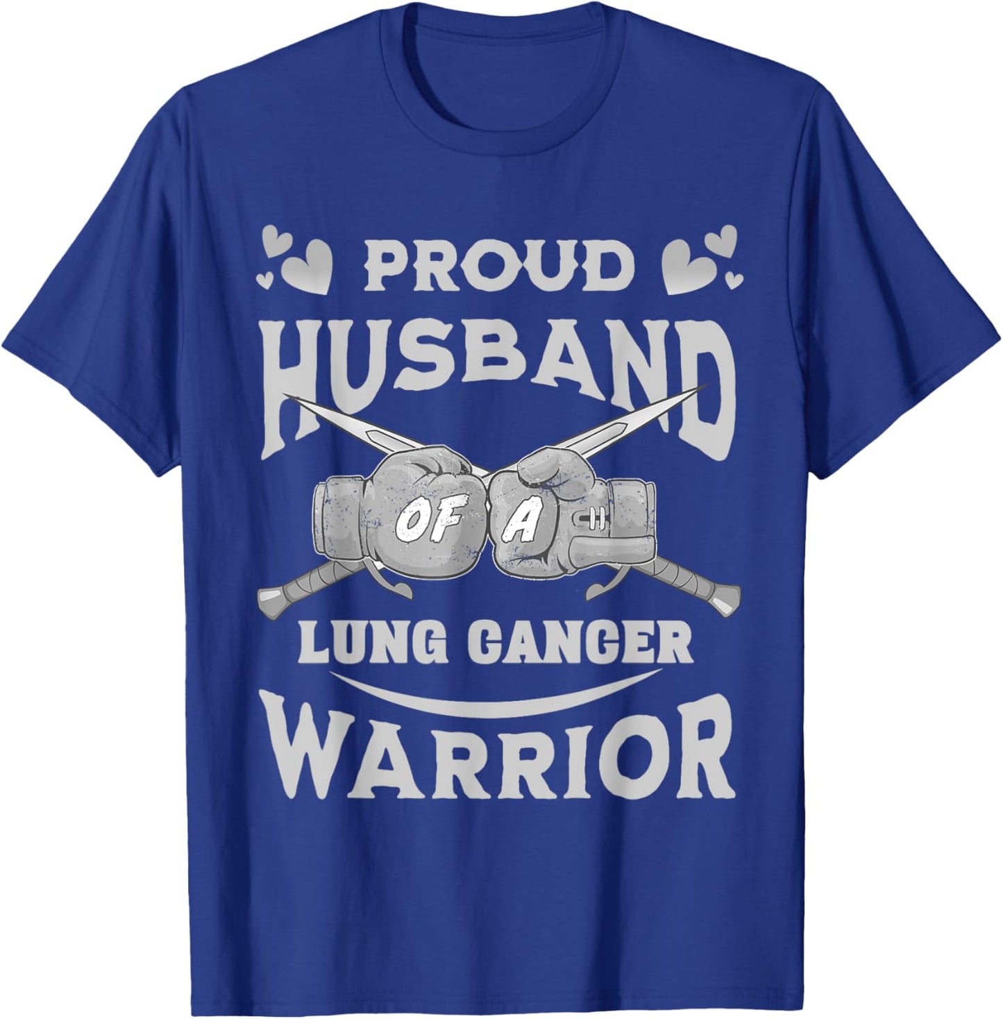 Proud Husband Of A Lung Cancer Warrior T-Shirt - T-Shirt | Royal
