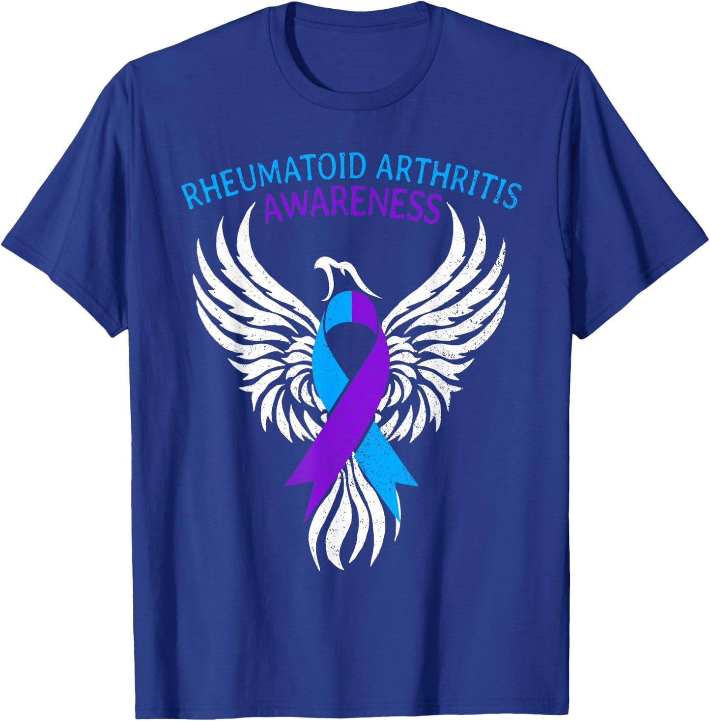 Warrior Survivor Rheumatoid Arthritis Awareness Month Ribbon T-Shirt - T-Shirt | Royal