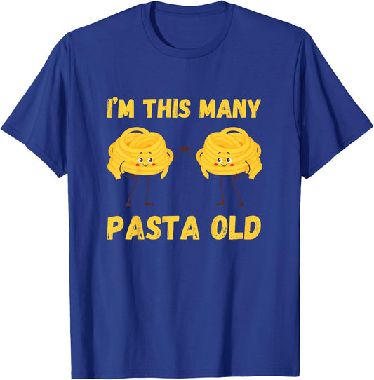 I'm This Many Pasta Old - 2nd Birthday Food 2 Years Old Bday T-Shirt - T-Shirt | Royal
