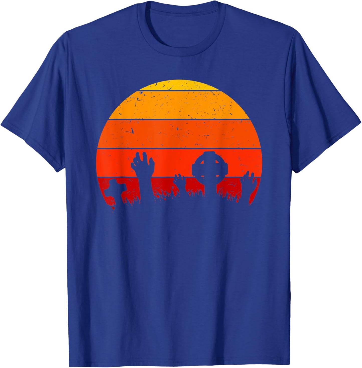 Vintage Retro Sunset Halloween Cemetery, Halloween Costume T-Shirt - T-Shirt | Royal