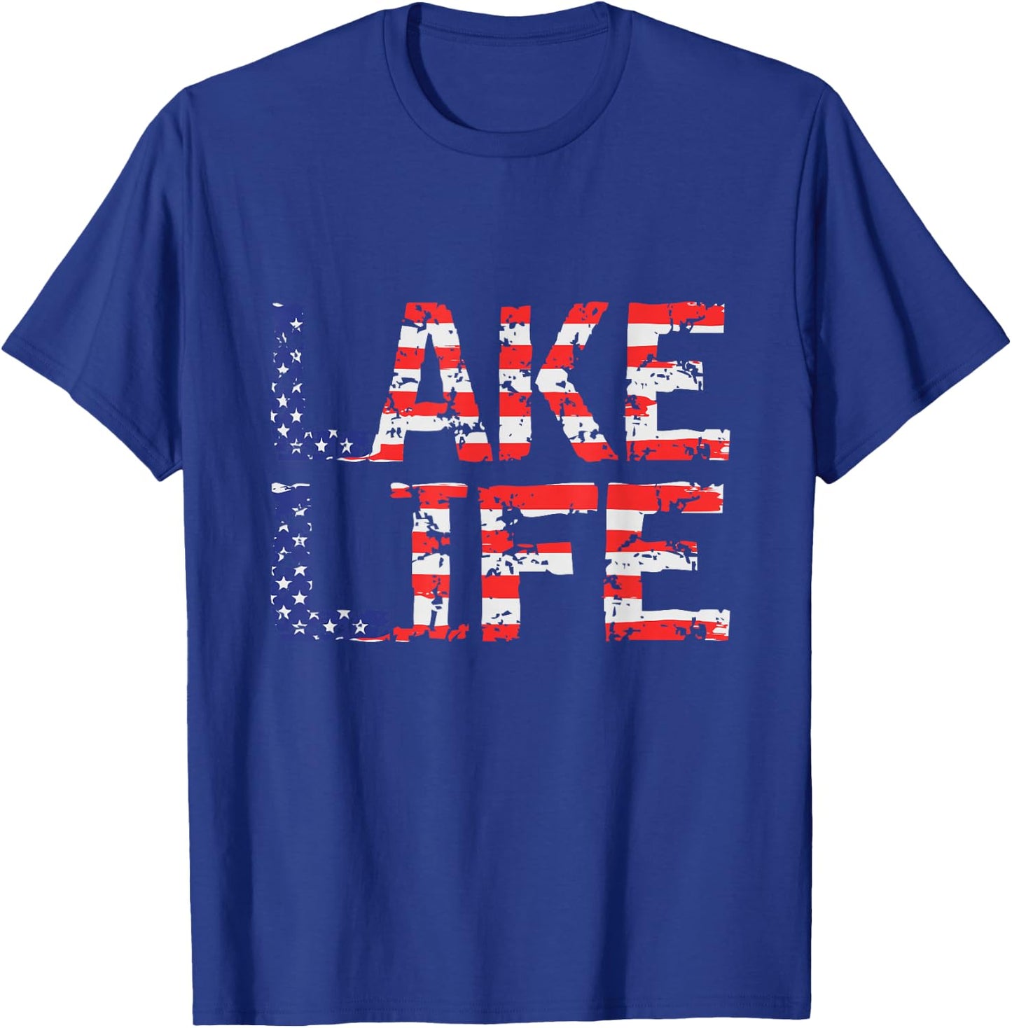 Vintage Lake Life 4th of July Patriotic T-Shirt - T-Shirt | Royal