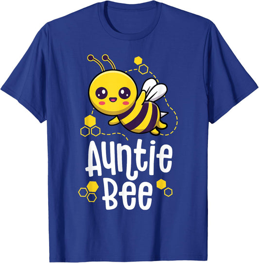 Family Bee Shirts Auntie Aunt Birthday First Bee Day Outfit T-Shirt - T-Shirt | Royal