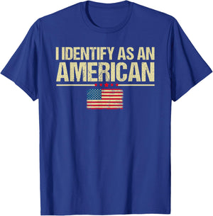 I identify As An American US Flag Patriot T-Shirt - T-Shirt | Royal
