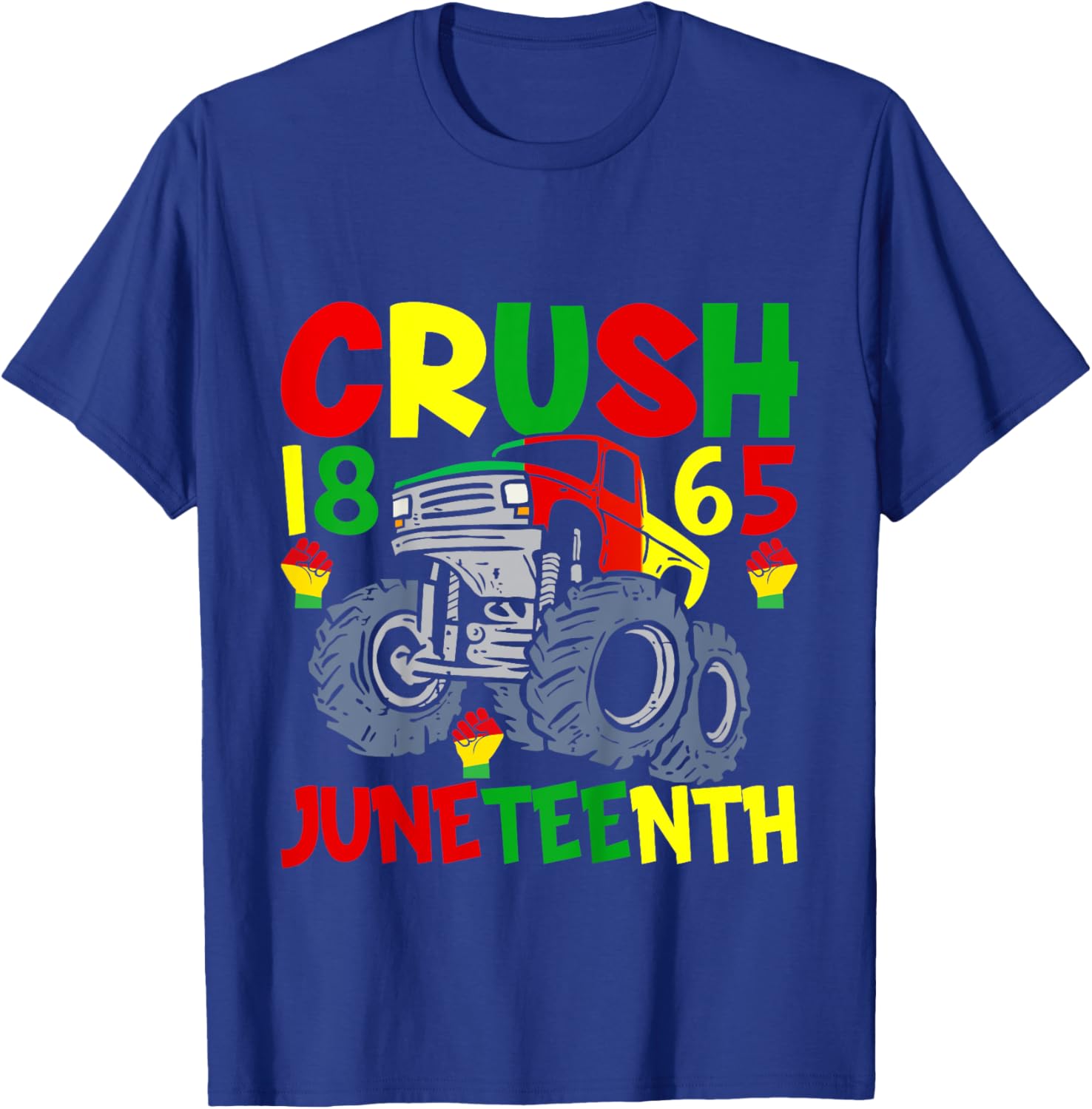 Kids Crush Juneteenth Truck Design For Juneteenth Boys T-Shirt - T-Shirt | Royal