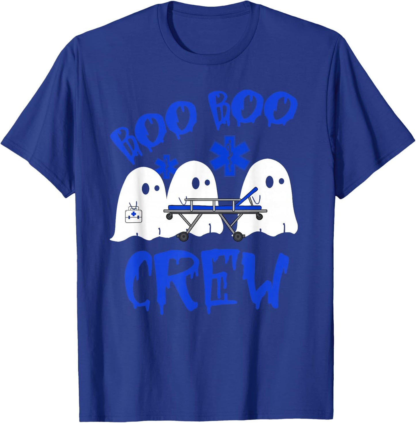 Boo Boo Crew Funny Ghost EMS EMT Paramedic Nurse Halloween T-Shirt - T-Shirt | Royal