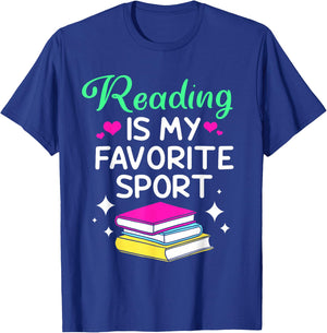 Funny Book Lover Reading Is My Favorite Sport T-Shirt - T-Shirt | Royal