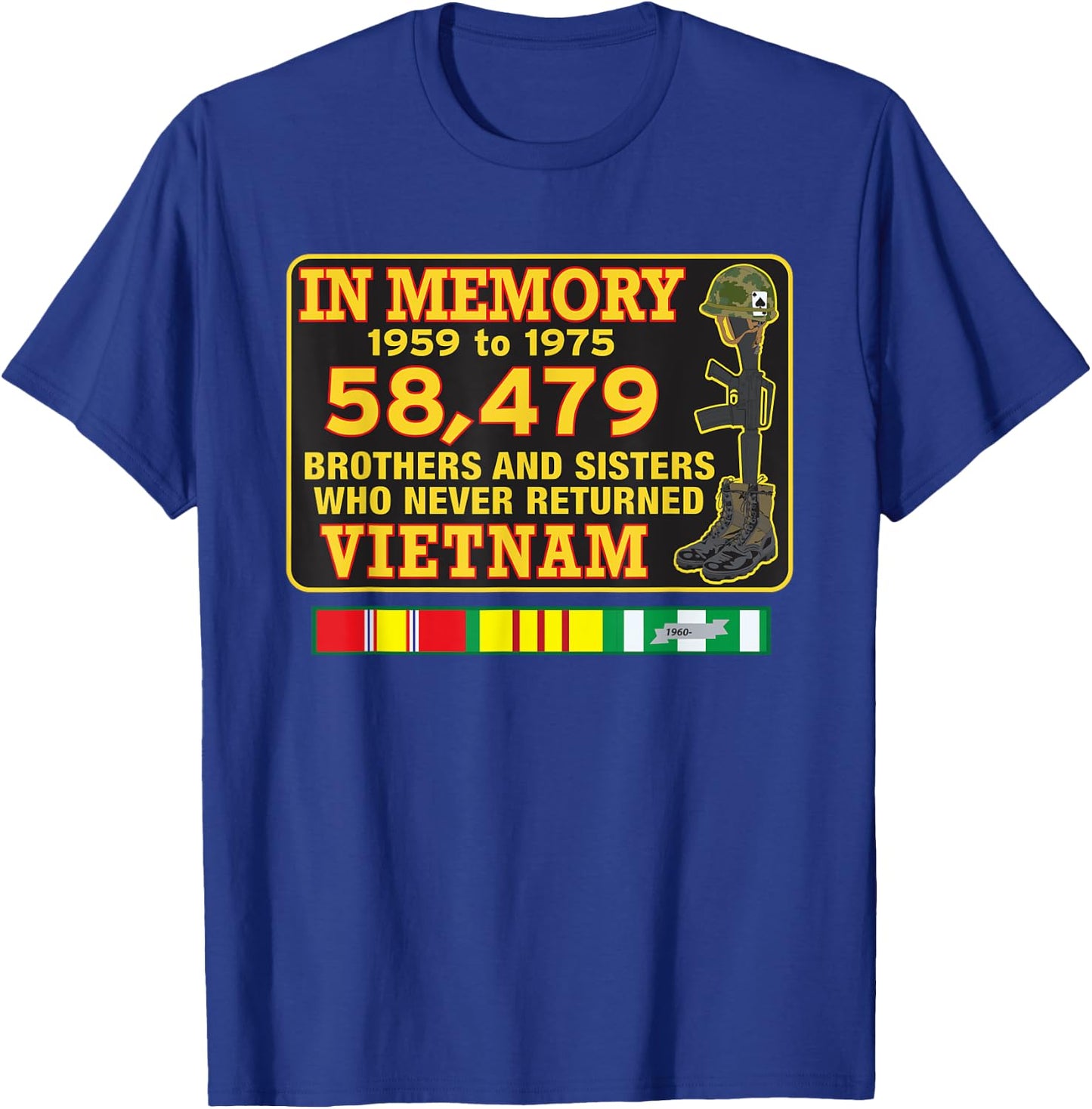 In Memory Vietnam 58,479 T-Shirt - T-Shirt | Royal