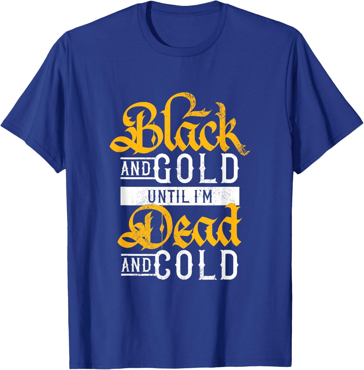 Pittsburgh Ultimate Sports Fan Distressed Lettering T-Shirt - T-Shirt | Royal