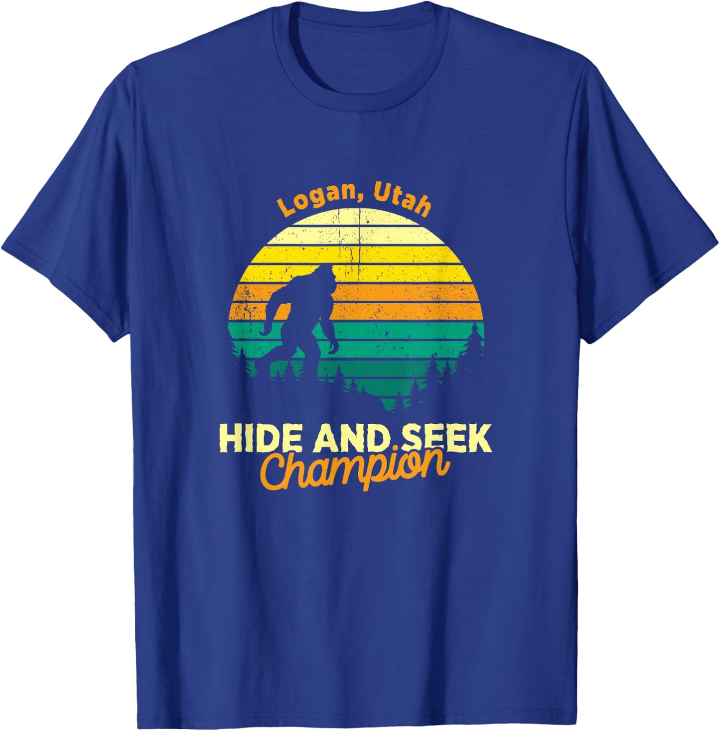 Vintage Logan, Utah Mountain Hiking Souvenir Print T-Shirt - T-Shirt | Royal