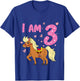 Pony Girl 3rd Birthday Horse 3 Years Old Girls Pony Birthday T-Shirt - T-Shirt | Royal