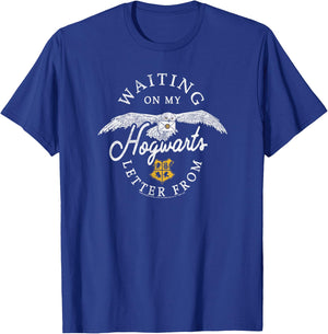 Harry Potter Hedwig Waiting On My Hogwarts Letter Distressed T-Shirt - T-Shirt | Royal