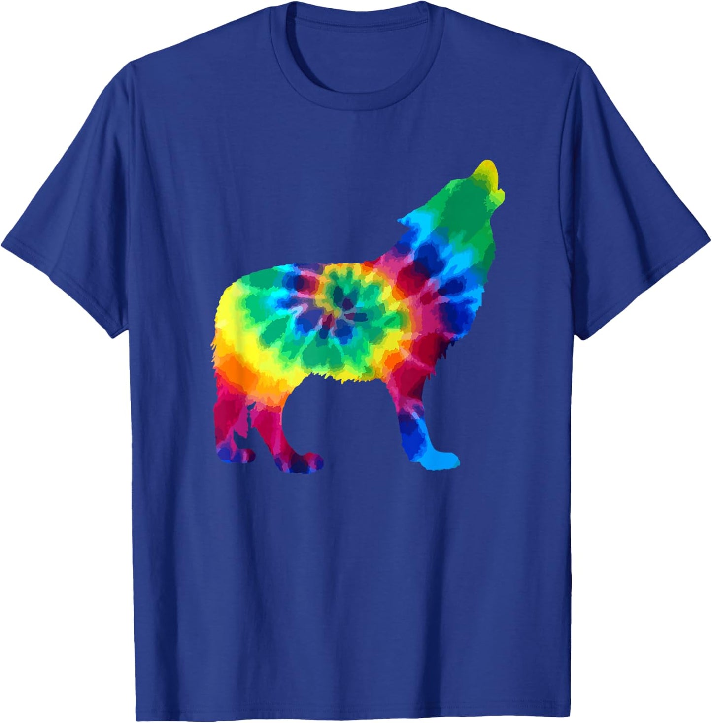 Wolf Tie Dye Vintage Hippie Dog T-Shirt - T-Shirt | Royal