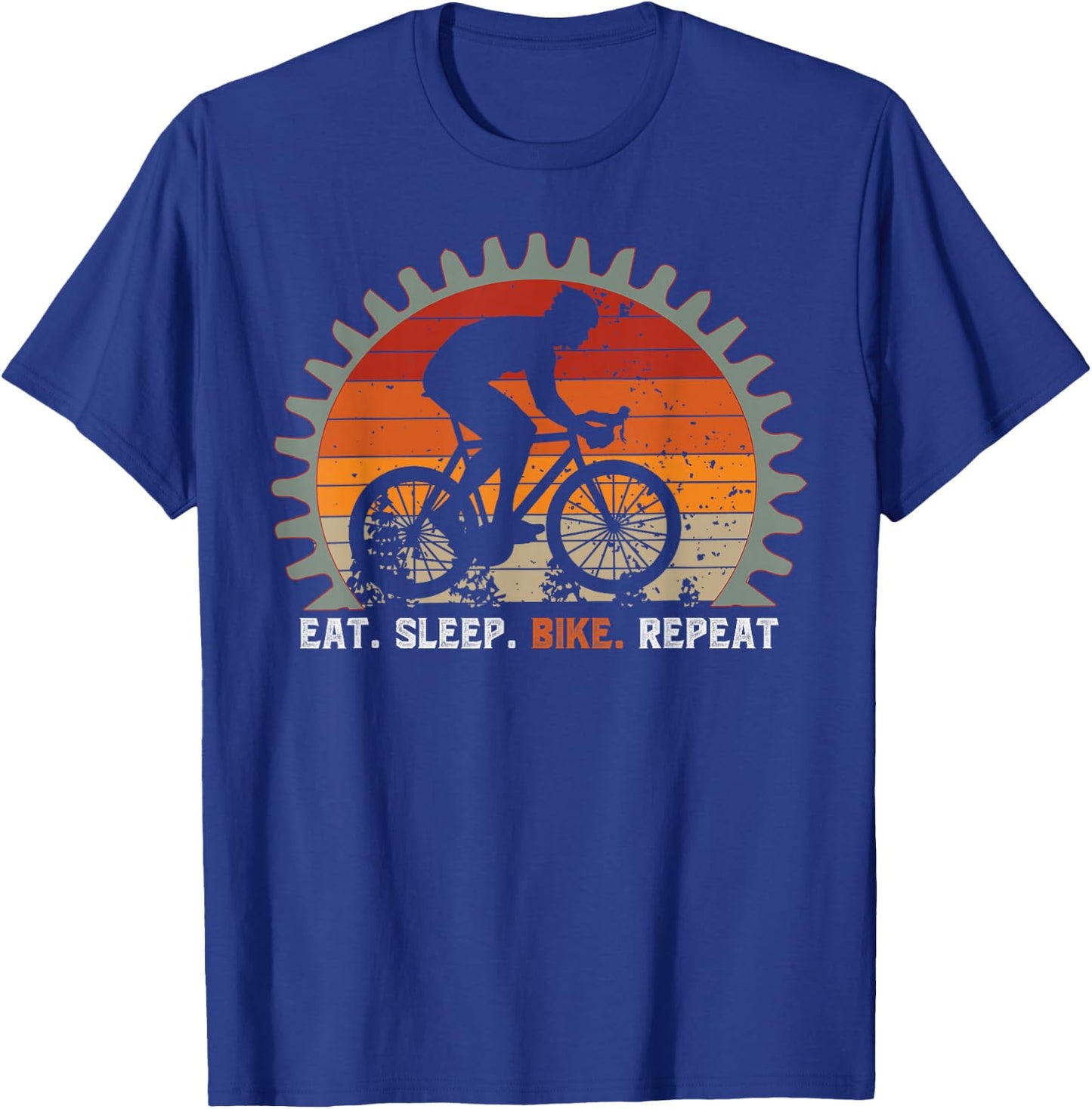 Eat Sleep Bike Repeat Bicycle Gift Cyclist T-Shirt - T-Shirt | Royal