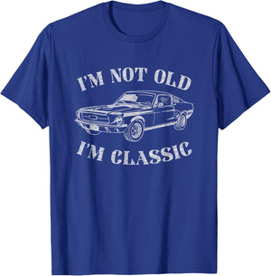 Funny Old Man Guy Humor Saying Classic Car Graphic T-Shirt - T-Shirt | Royal