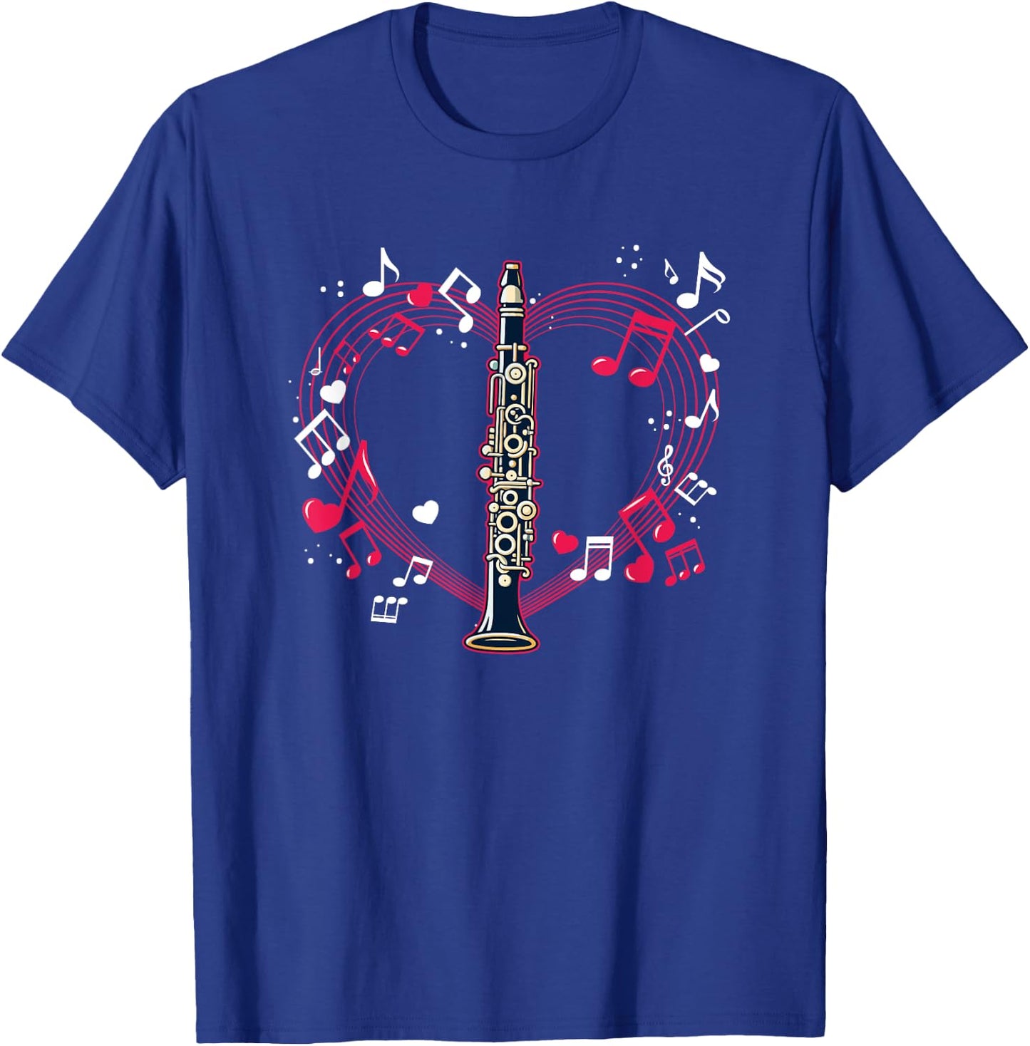 Clarinetist Player Marching Band Music Notes Clarinet T-Shirt - T-Shirt | Royal
