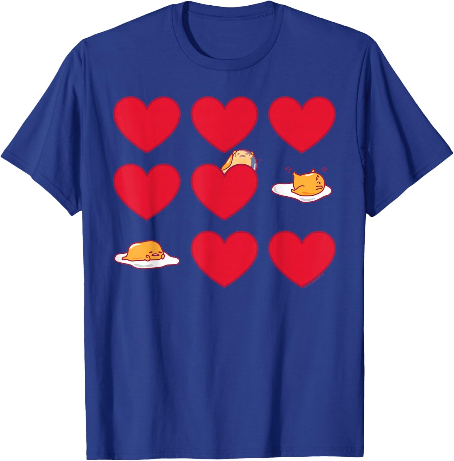 Gudetama Hearts & Eggs Valentine's T-Shirt - T-Shirt | Royal