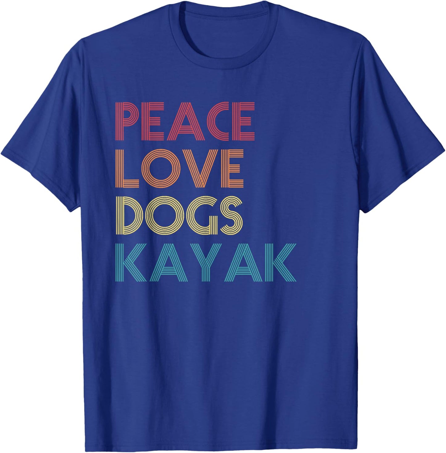 Kayaker Kayaking Apparel Kayak and Dog Lovers Vintage Retro Men Women T-Shirt - T-Shirt | Royal