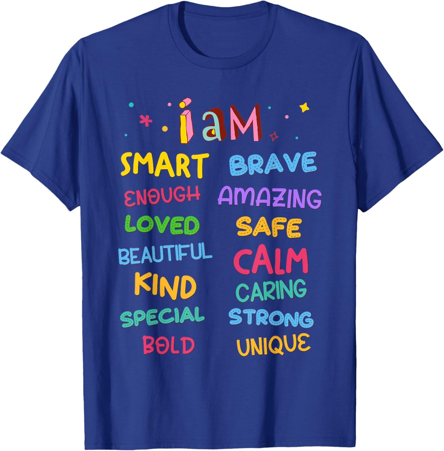 I Am Daily Affirmation Colorful Christian Kids Toddler Girls T-Shirt - T-Shirt | Royal