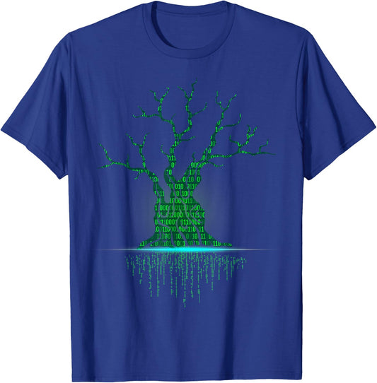 Binary Tree Computer Coding Software Programmer Developer T-Shirt - T-Shirt | Royal