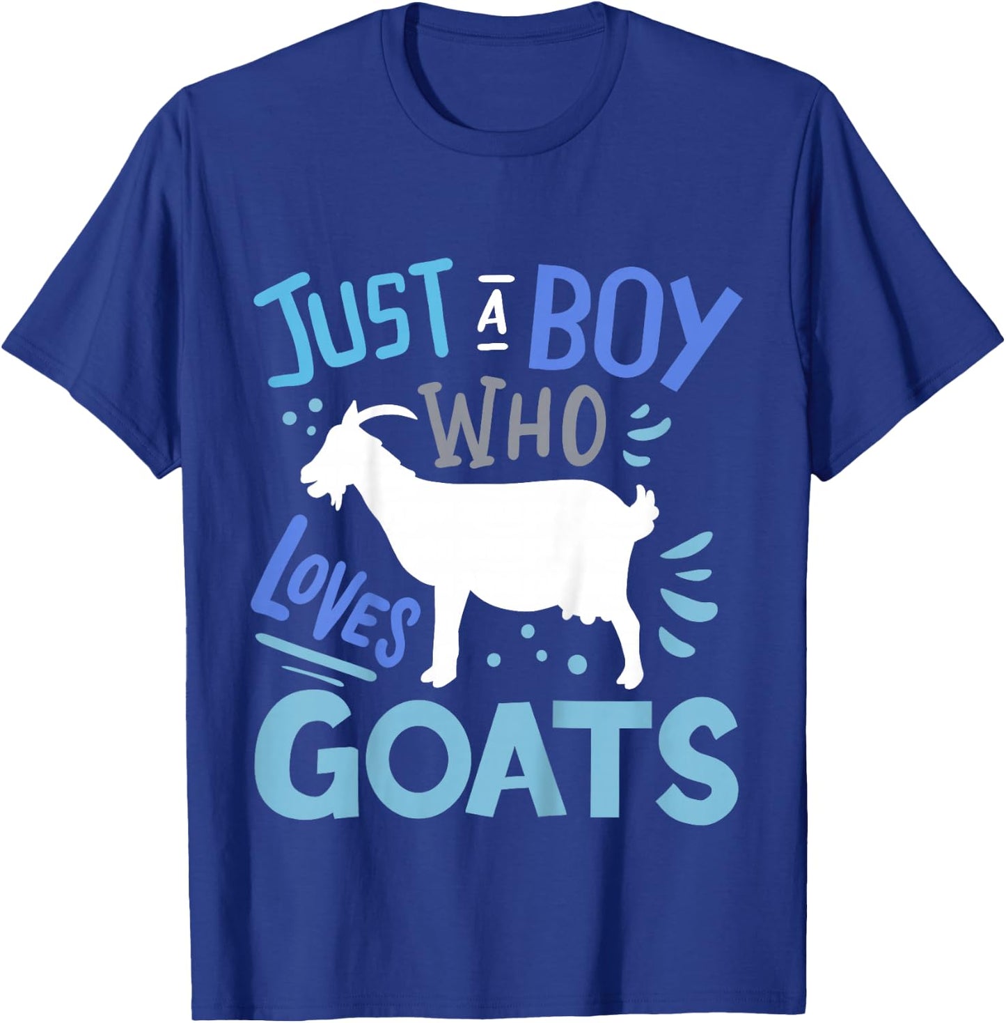 Kids Goat Just A Boy Who Loves Goats Gift T-Shirt - T-Shirt | Royal