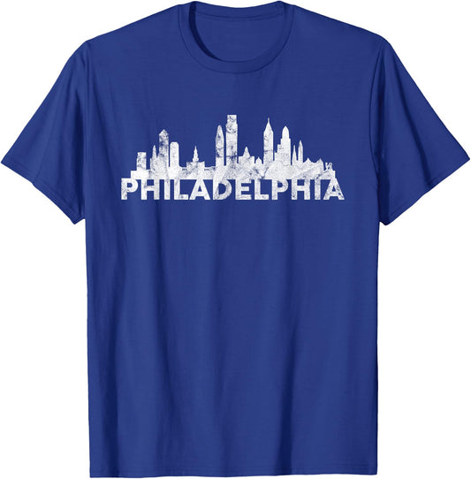 Love Philadelphia Skyline Downtown Cityscape Philly Souvenir T-Shirt - T-Shirt | Royal