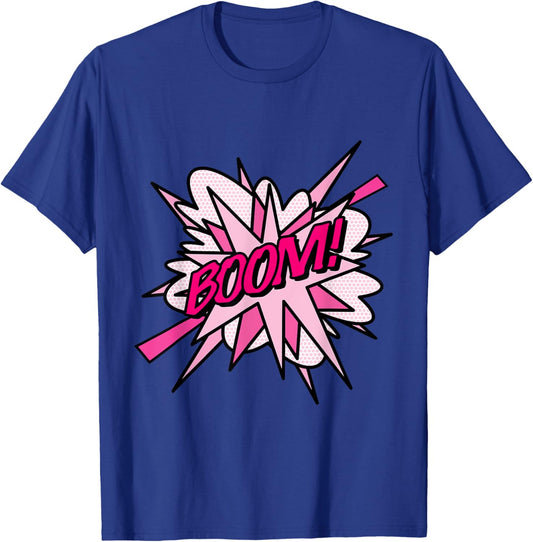 Pink Boom Comic Pop Art Modern Fun Retro Design T-Shirt - T-Shirt | Royal