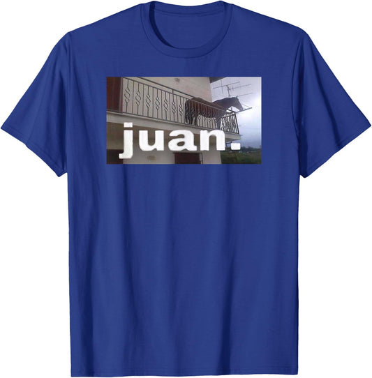 Juan Horse Meme on Balcony T-Shirt - T-Shirt | Royal