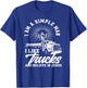 Simple Man Trucks And Jesus Christian Trucker Truck Driver T-Shirt - T-Shirt | Royal