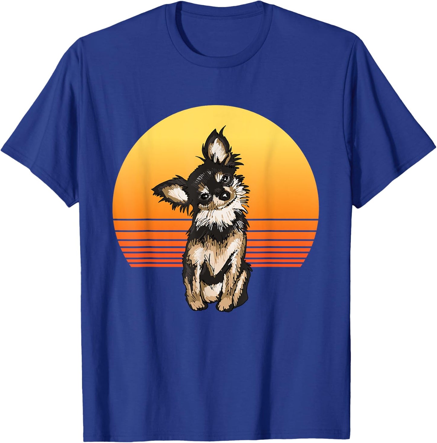 Retro Chihuahua Dad Dog Illustration Chihuahua Owner T-Shirt - T-Shirt | Royal