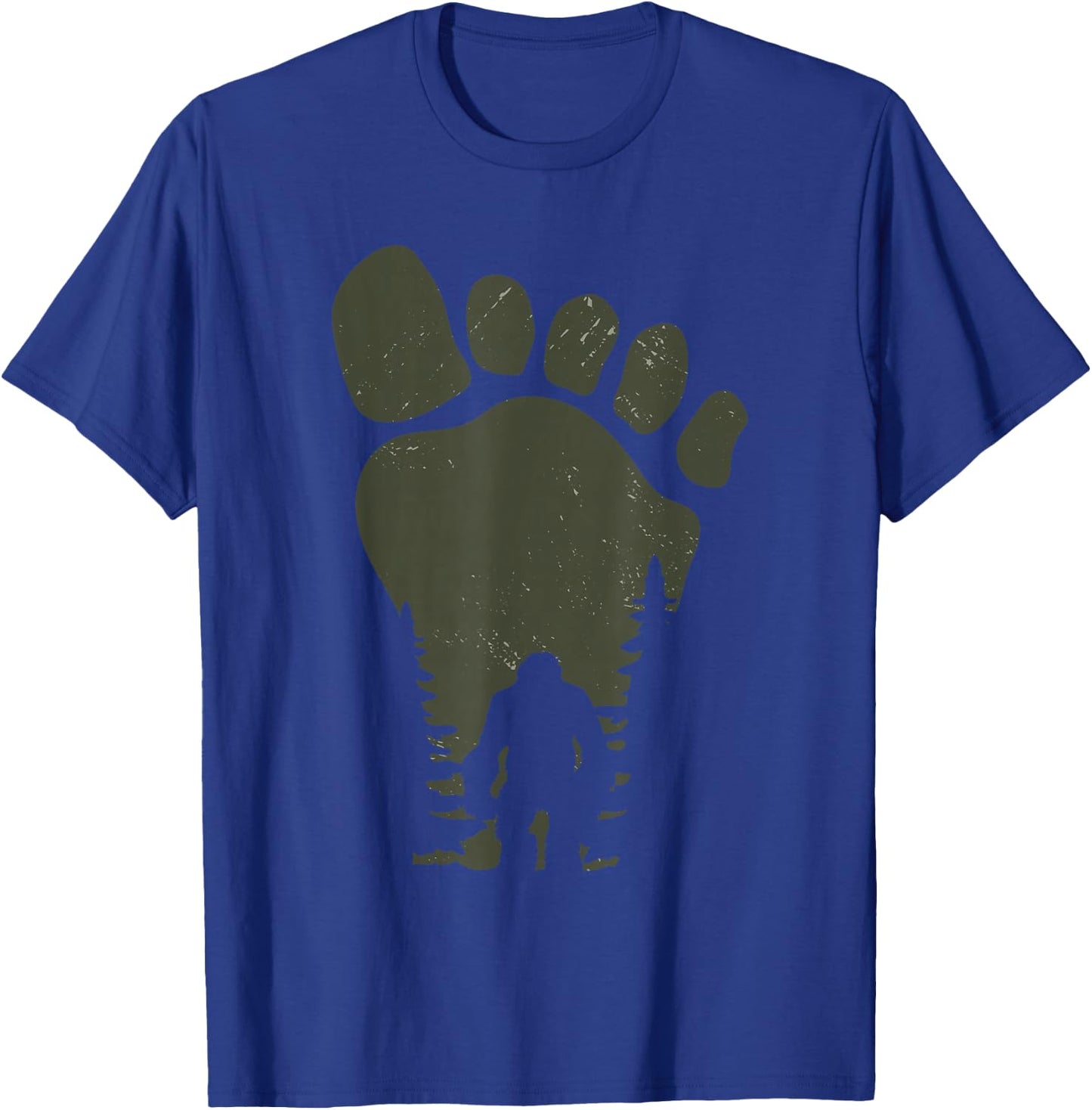 Sasquatch Or Bigfoot in The Forest Footprint Small T-Shirt - T-Shirt | Royal