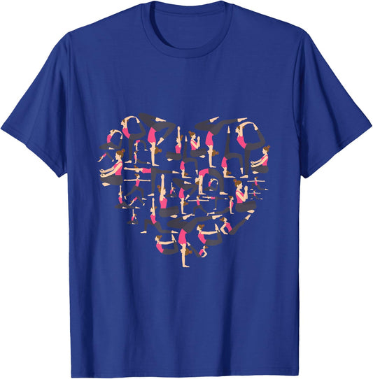 Love Yoga heart meditation pose men girl women Zen Spiritual T-Shirt - T-Shirt | Royal