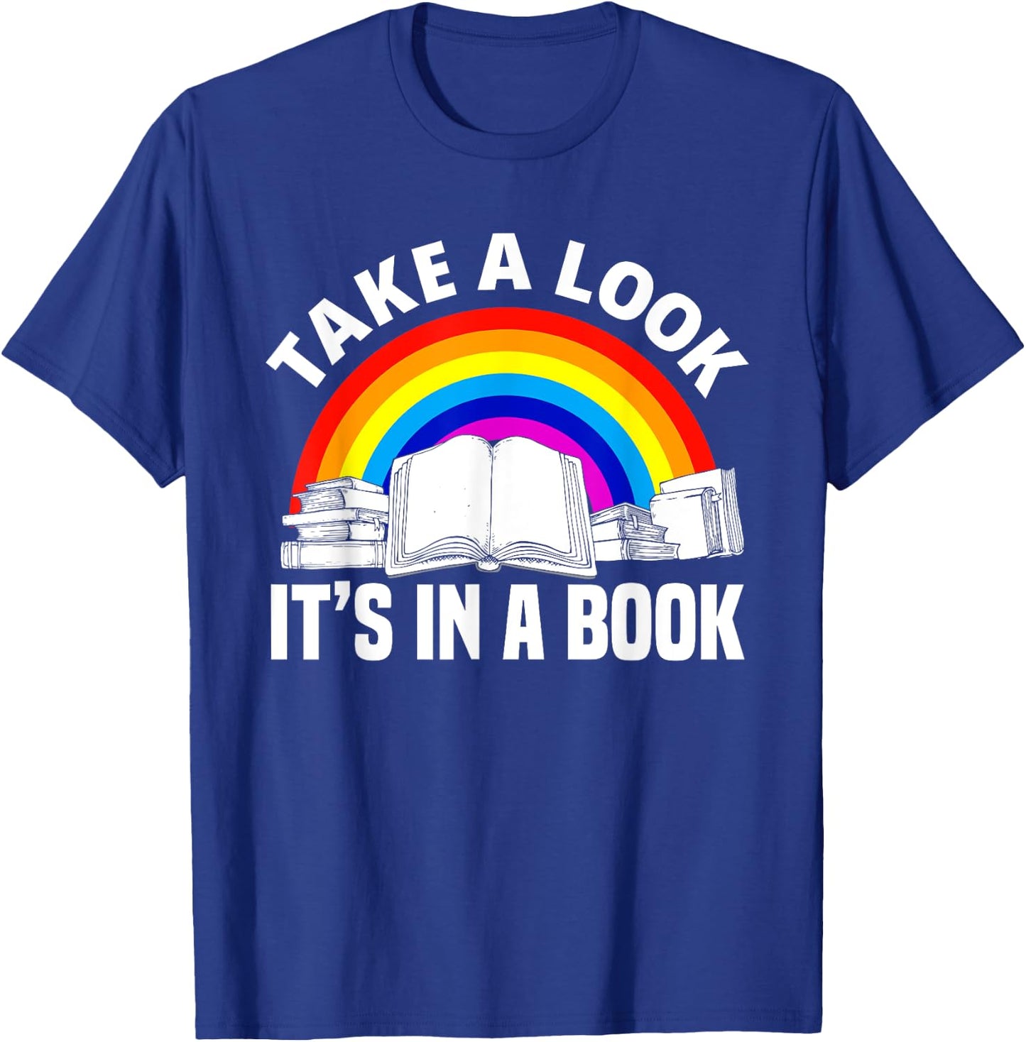 Cute Book Reader Rainbow Book Lover Love Reading T-Shirt - T-Shirt | Royal