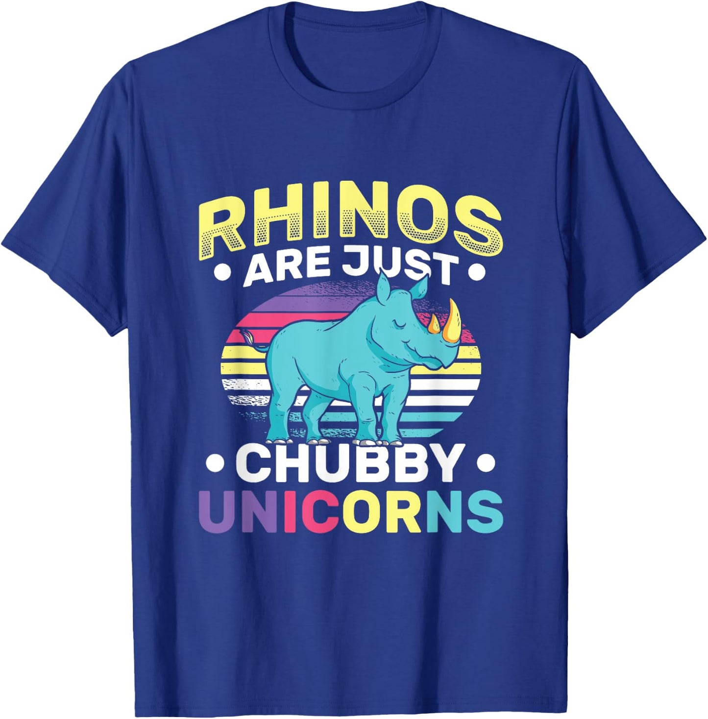 Funny Rhinos Are Just Chubby Unicorn Joke T-Shirt - T-Shirt | Royal