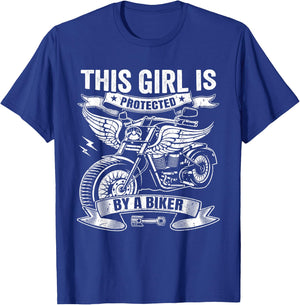 This Girl Is Protected By A Biker T-Shirt - T-Shirt | Royal