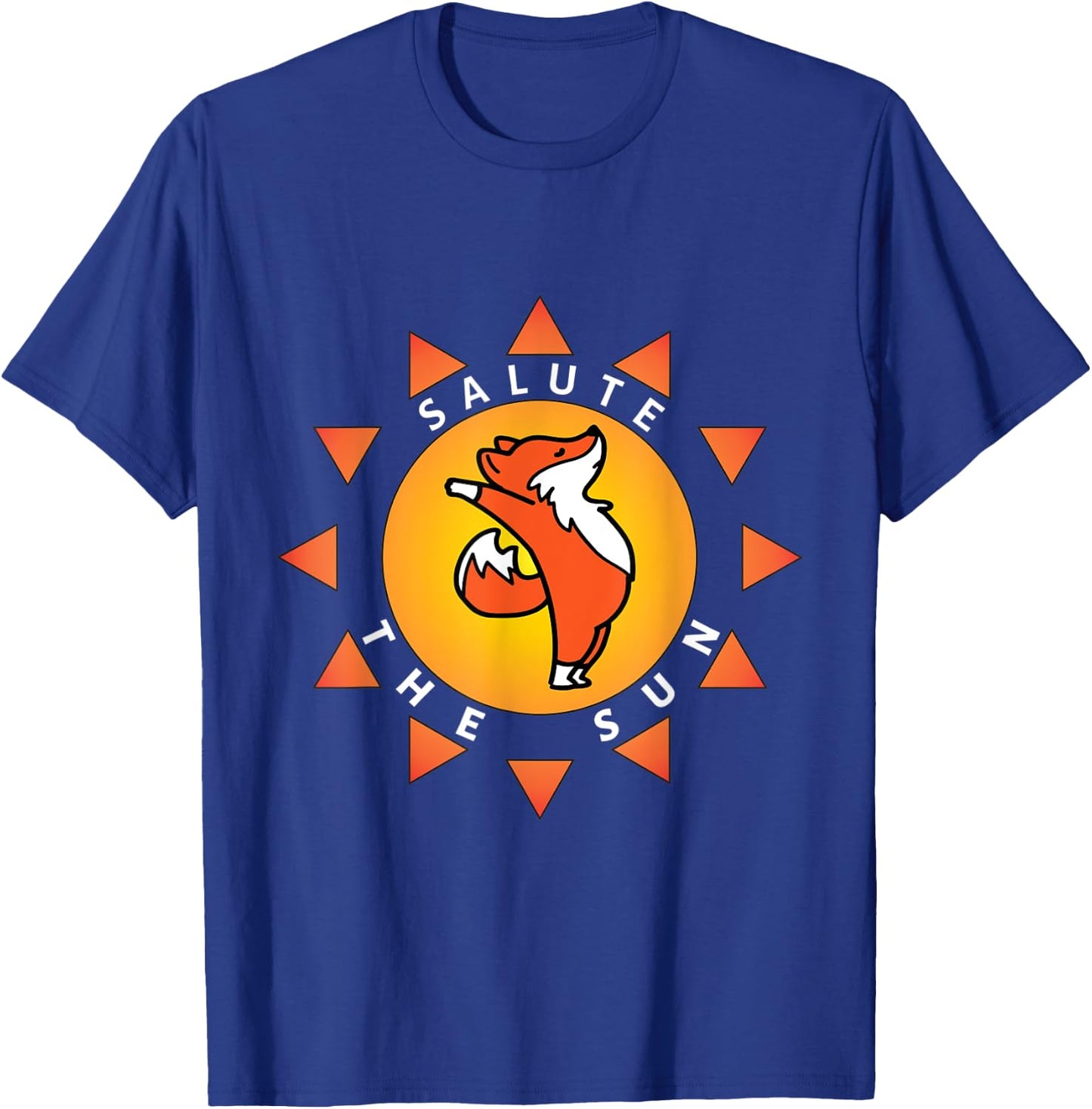 Cute Salute The Sun Yoga Fox Sunray T-Shirt - T-Shirt | Royal